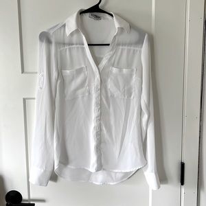 White Portofino shirt from Express, XXS